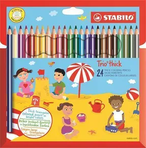 Kredki trójkątne STABILO Trio strong - zestaw 24 szt. z temperówką
